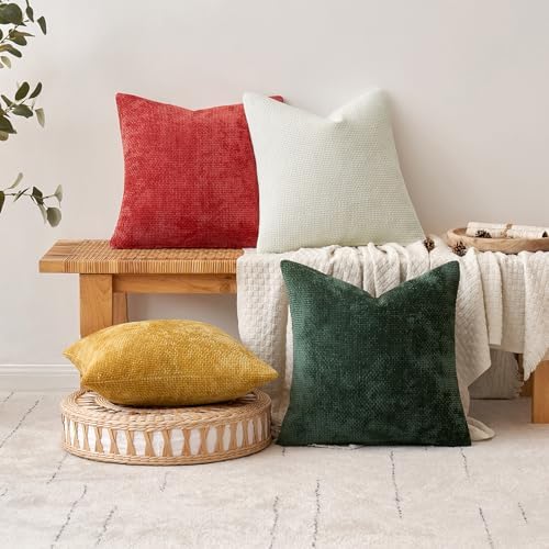 MIULEE Decorative Couch Throw Pillow Covers 20x20 in Pure White 2 Pack - Image 4