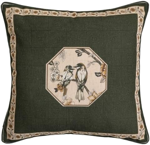 ISAENNE Vintage Elegant Linen Square Throw Pillow Cover by Isaennehomedecoration
