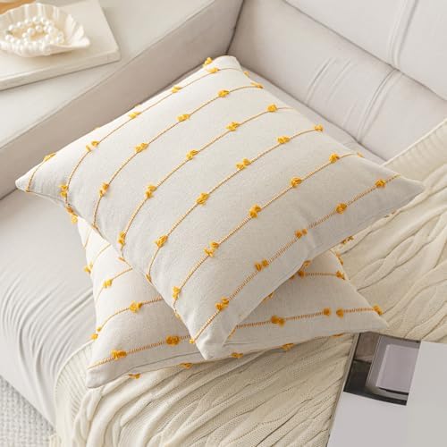YEENAASY Boho Throw Pillow Covers 26x26 Set of 2 Farmhouse Pillow Cases - Image 2