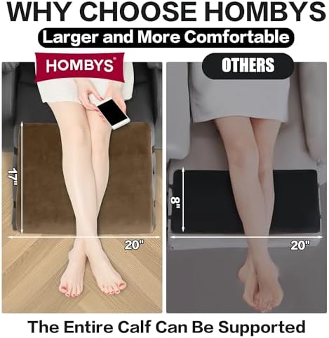 HOMBYS Extra Large Recliner Leg Pillow, Foam Foot Rest Cushion Wave Shape - Image 3