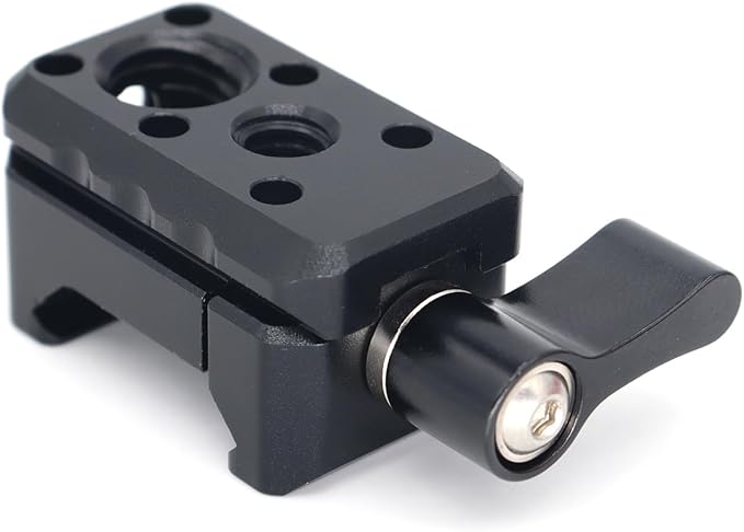 NATO Clamp Adapter,NATO Rail Lock Clamp Mount Quick Release with 1/4" 3/8" ARRI Thread for Camera Cage Handle Monitor LED Light Microphone Cold Shoe Magic Arm