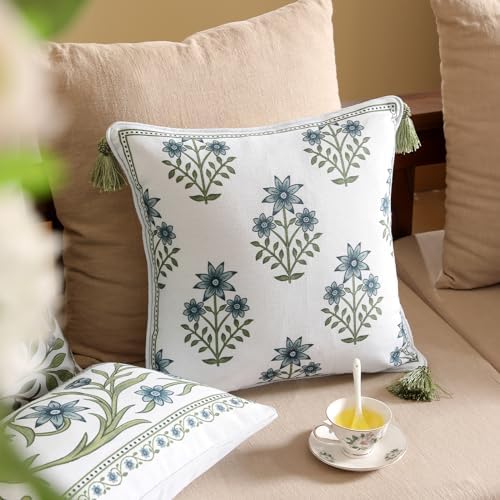 ISAENNE Designer Vintage Linen Throw Pillow Cover - Image 7