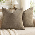 decorUhome Chenille Throw Pillow Covers 24x24 Set of 2, Light Taupe by decorUhome