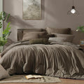 Monbix Queen Comforter Set 7 Pieces Cationic Dyeing Taupe Grey Bed in a Bag by Monbix