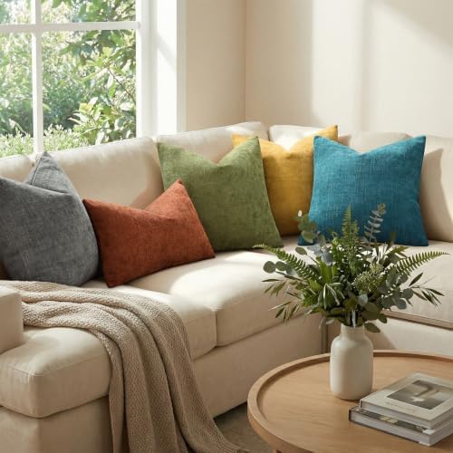 decorUhome Chenille Decorative Throw Pillow Covers 18x18 Set of 2 - Image 6
