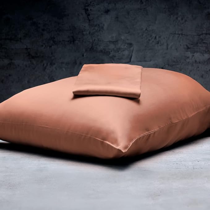 LUXOME 100% Rayon (Viscose) from Bamboo Pillowcase Set (King) | 400 Thread Count | Moisture-Wicking | Envelope Closure | Terracotta