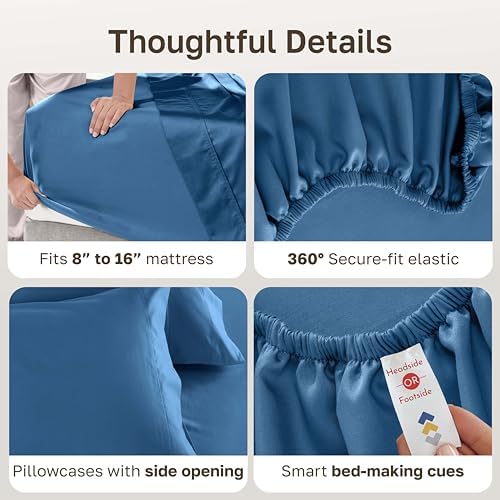 California Design Den Luxury 600 Thread Count Cotton Sheets Full Set - Image 4