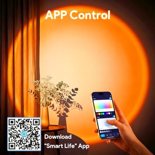Bavcieu Sunset Lamp Projector Led Light with APP/Button,Multicolor Sunlight - Image 2