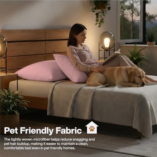 QUEENSBAY Queen Pillow Cases Set of 2, Microfiber Cooling Pillowcases, Soft - Image 7