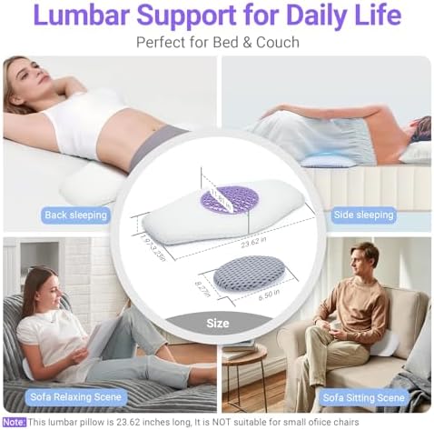 Lumbar Support Pillow for Sleeping, Memory Foam Lower Back Pillow - Image 6