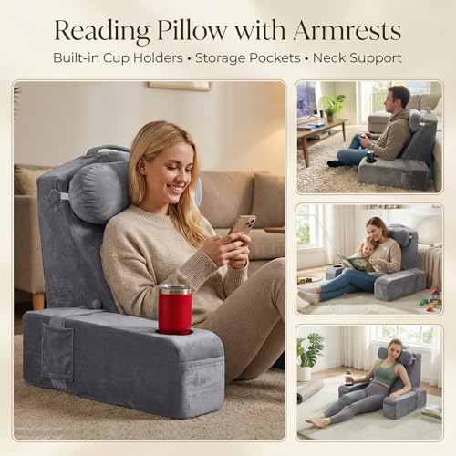 19 INCH Reading Pillow for Adults, Back Pillow for Bed Sitting Up, Backrest - Image 6