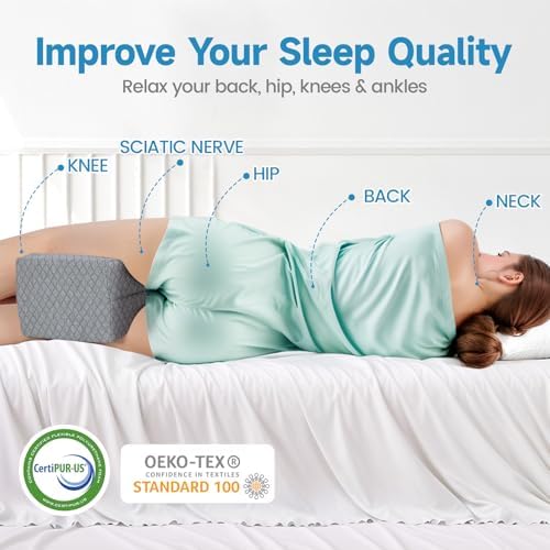 TranquilRelax Knee Pillow for Side Sleepers, Memory Foam Leg Pillow - Image 5