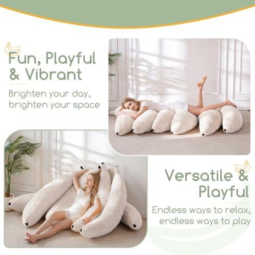 HIGOGOGO Banana Shape Memory Foam Body Pillow, Novelty Soft Long Stuffed Pillow - Image 5
