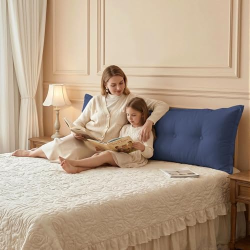 WOWMAX Headboard Pillow Queen Bolster Reading Pillow - Image 2