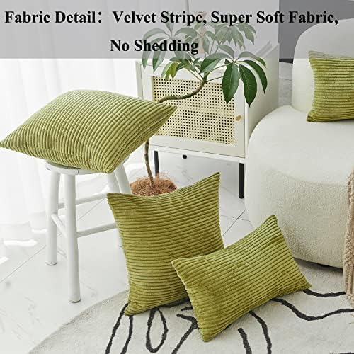 Home Brilliant Summer Pillow Covers Corduroy 16x16 Throw Pillows - Image 2