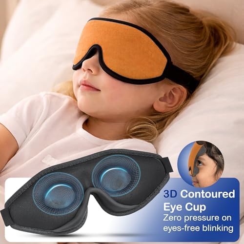 3D Sleep Mask for Kids, Light Block Sleeping Blindfold Memory Foam Contoured - Image 4