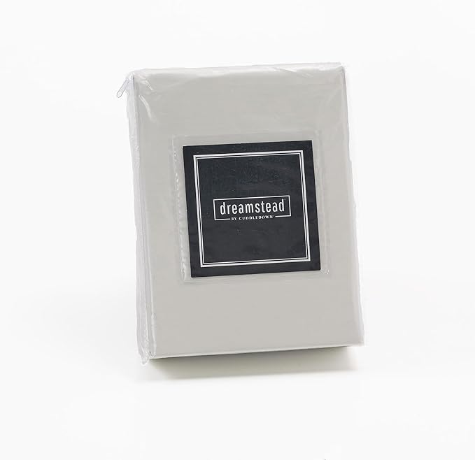 Cuddledown Dreamstead 100% Cotton Bed Sheets Set | 300 Thread Count | Luxurious Sateen Weave | Pure Combed Cotton | Soft | Wrinkle Resistant | 5 Piece Set | White | Split King