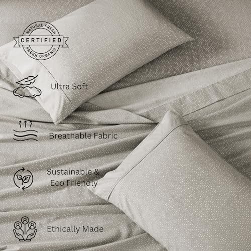 LANE LINEN 100% Organic Cotton Twin Bed Sheet Set, Luxury Hotel Style Fade - Image 3