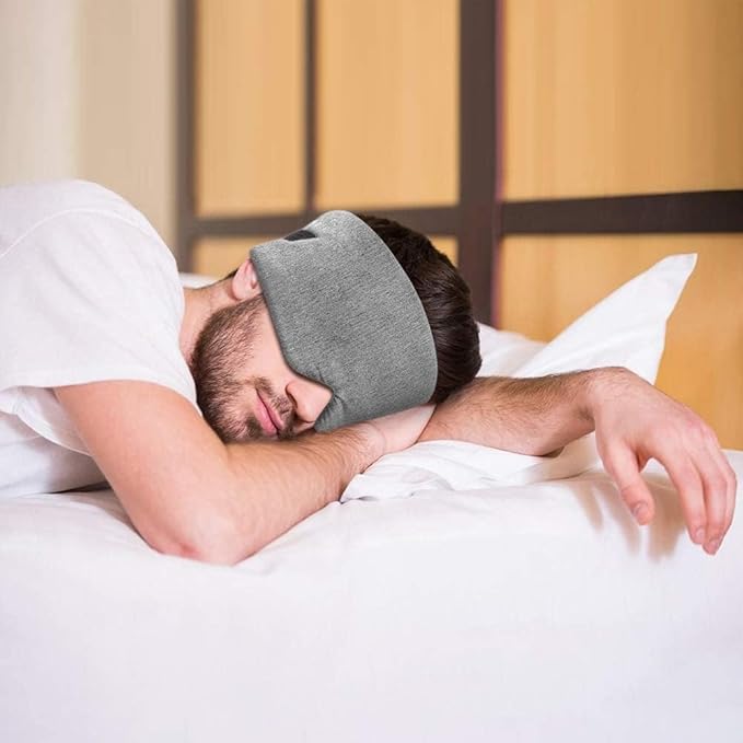 FRESHME Deluxe Cotton Sleep Mask Gift Set - 100% Blackout Large Comfortable Blindfold Adjustable Eye Mask Pillow in Gift Box for Men Women Side Sleeper Travel Meditation Airplane