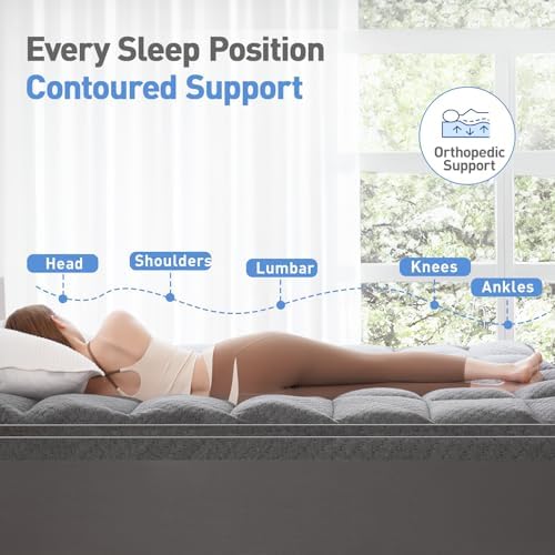 Dual Layer 3 Inch Memory Foam Mattress Topper King Size, 2 Inch Cooling Gel - Image 3