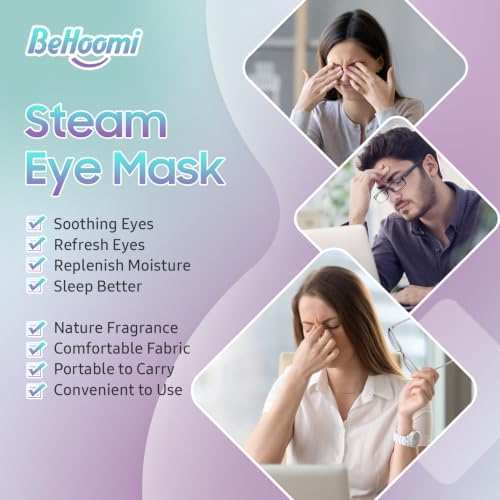 BeHoomi Steam Eye Mask, 10 Packs Heated Eye Mask, Self Heating Disposable Warm - Image 5
