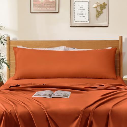 Horbaunal Microfiber Body Pillow Covers, Burnt Orange, 2 Pack - Image 4