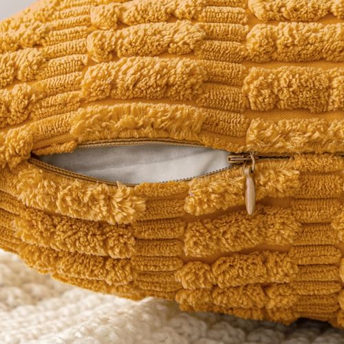 MIULEE Lumbar Corduroy Decorative Throw Pillow Covers 12x20 Gold Yellow - Image 5