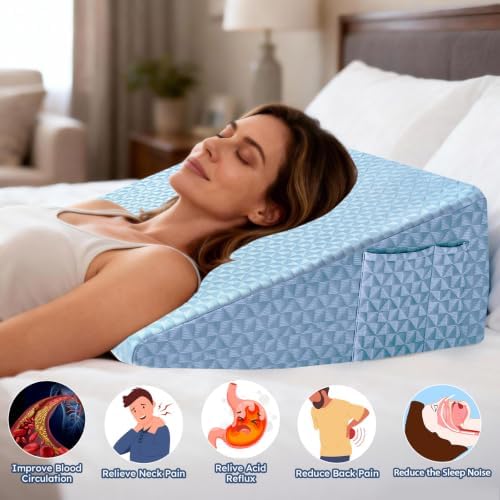 12" Wedge Pillow for Sleeping, Bed Wedge After Surgery, Back Pain Relief - Image 2