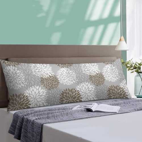 Boho Body Pillow Cover Rustic Floral Pillowcase - Image 4