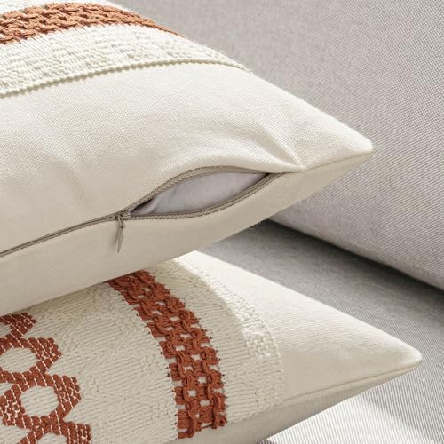 MIULEE Set of 2 Fall Burnt Orange Decorative Pillow Covers 18x18 - Image 5