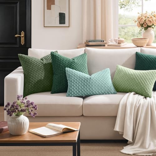 Kevin Textile Soft Corduroy 16"x24" Lumbar Pillow Cover 1 Pack, Dusty Green - Image 6