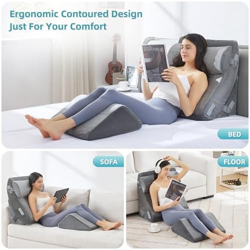 Kingfun 4pcs Orthopedic Bed Wedge Pillow Set - Image 3