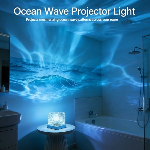Ocean Wave Projector Light, 16 Colors Changeable Ocean Lamp with Remote, 3D Holographic Water Ripple, Romantic Ambient Lighting for Meditation, Relaxation, Bathroom, Night Light - Image 3
