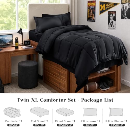 JOLLYVOGUE Twin XL Comforter Set, Ultra-Soft Bed in a Bag Twin XL Size 5 Pieces - Image 6