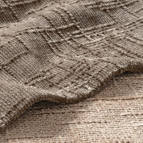 MIULEE Slubby Textured Decorative Throw Pillow Covers Taupe Grey 18x18 - Image 2