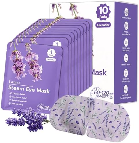 LANNA Heated Steam Eye Mask, Disposable 120 Minutes, Lavender Scent 10 Pcs - Image 2