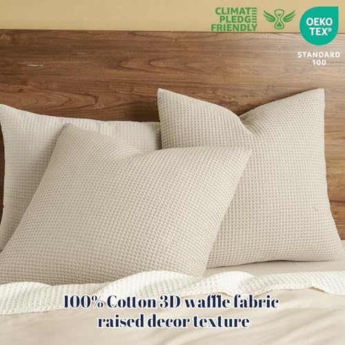 PHF Cotton Waffle Throw Pillow Covers 24" x 24", No Insert - Image 2
