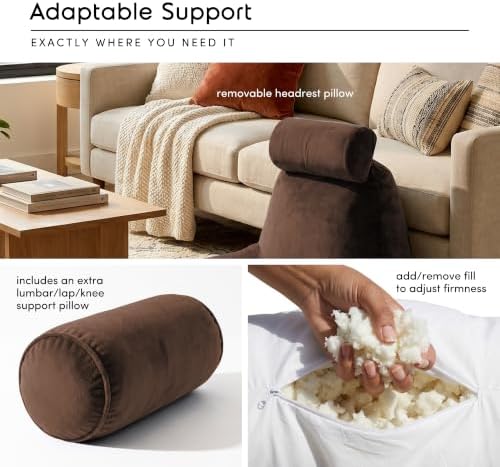Nestl Reading Pillow with Shredded Memory Foam Includes 2 Neck and Lumber - Image 3