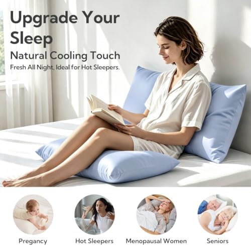 MR&HM King Pillowcase Set of 2, Cooling & Breathable, Light Blue - Image 2