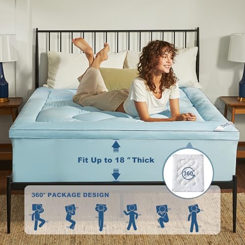 BEDLORE King Mattress Topper, Thick Pillow Top Bed Cover Soft Mattress Pad - Image 5