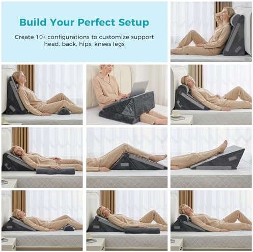 BDEUS 3PCS Wedge Pillow Set for After Surgery, Back Pillow for Bed Sitting up - Image 4