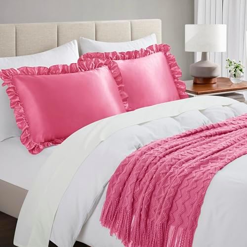 Silky Satin Ruffled Pillow Cases - Image 2