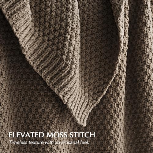 EVERGRACEHOME Chunky Chenille Knit Throw Blanket, 60 x 80, Mocha Brown - Image 2
