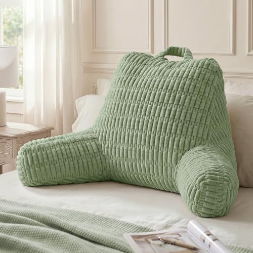 Blissful Diary Reading Pillow for Bed, Back Pillow Sitting Up, Sage Green by BlissfulDiary