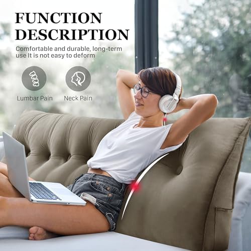 14 lbs Thickened King Wedge Pillow Headboard Body Positioner Bed Wedge Pillow - Image 2