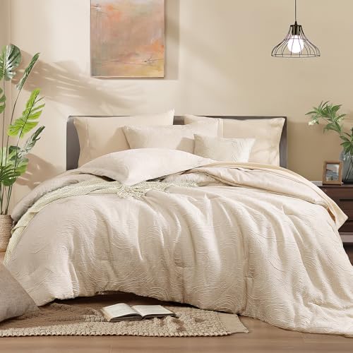 Monbix King Size Comforter Set 7 Pieces Birch Marble Bed in a Bag by Monbix
