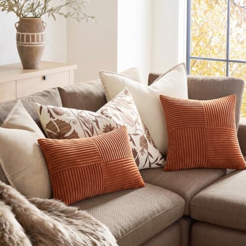 Fancy Homi 2 Packs Rust Lumbar Decorative Throw Pillow Covers 14x24 Inch - Image 5