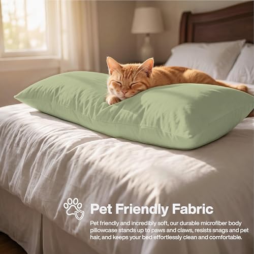 QUEENSBAY Body Pillow Case, 1 Pack, Soft Microfiber Long Pillow Cover, - Image 7