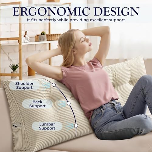 Triangular Headboard Pillow Backrest Positioning Support Bed Rest Reading - Image 2