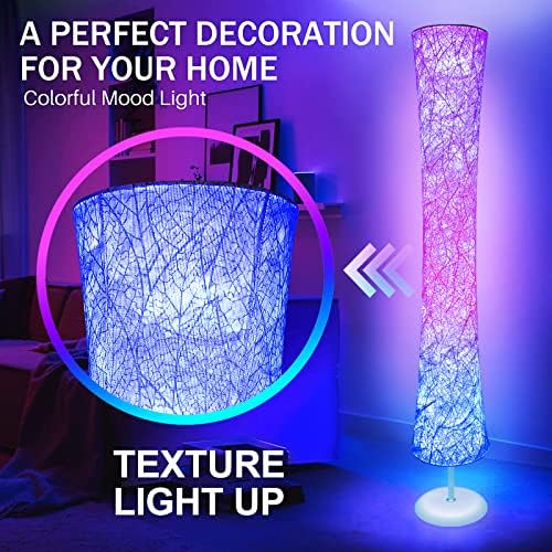 WORLD WIN 61'' RGB LED Corner Floor Lamp, Round with Disc Base - Image 6